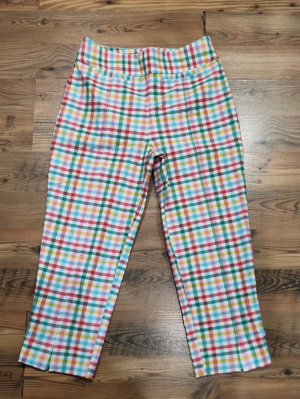 Maeve Multicolor Plaid Capris - Pink, Blue, Yellow, Green, Red